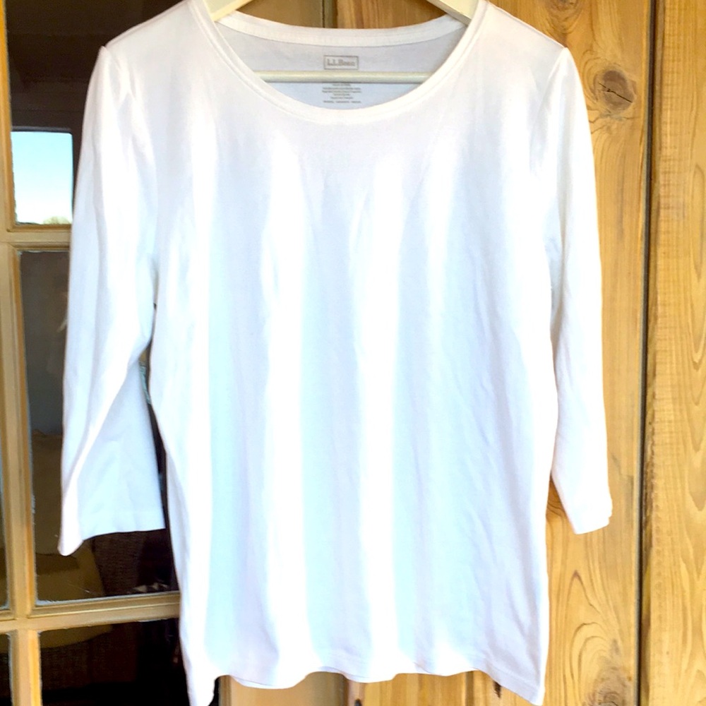 LL Bean cotton top 3/4 sleeve excellent condition large regular